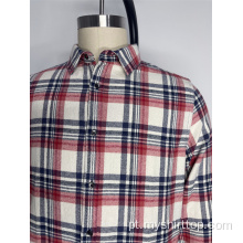 Camisa xadrez de flanela de primavera e outono